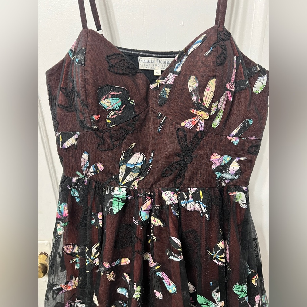 Anthropologie Geisha designs beautiful butterfly dress Like new - Picture 3 of 8
